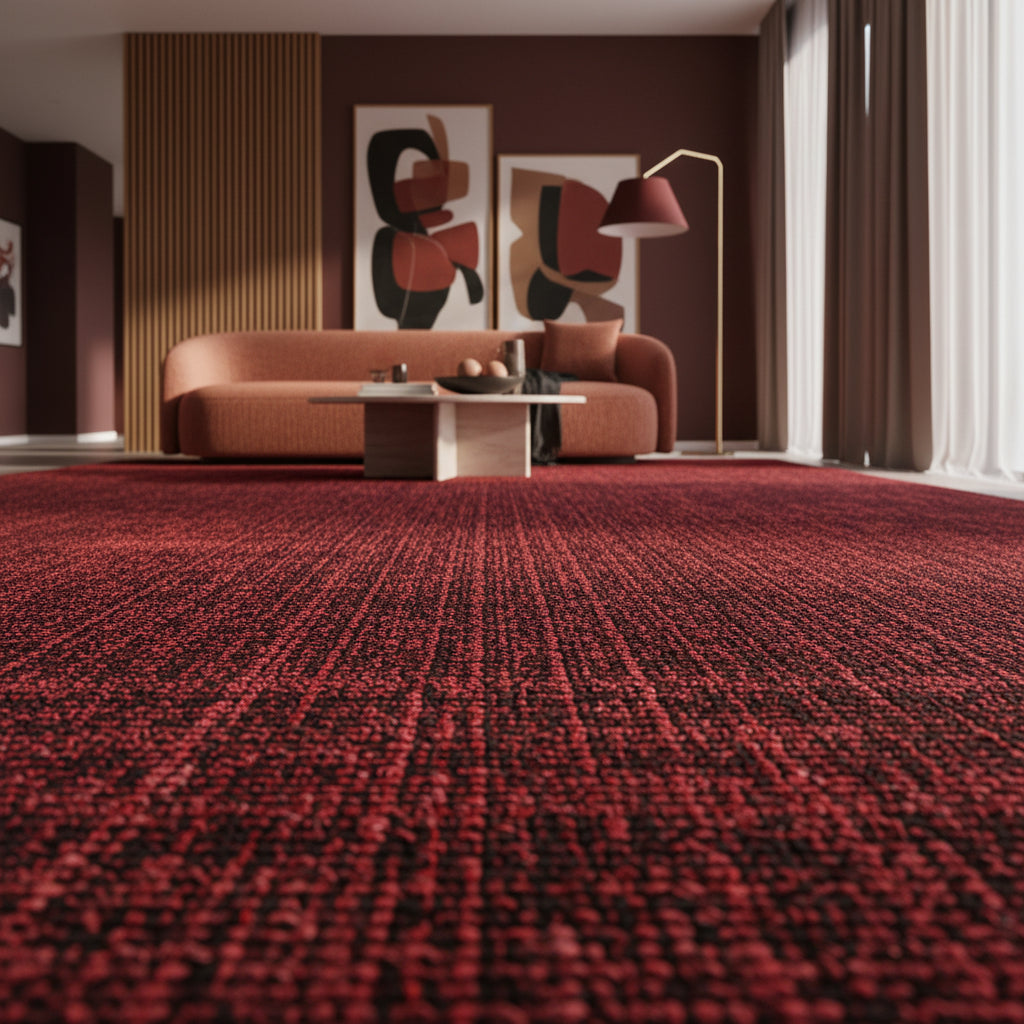 Teppich Kurzflor Unicolor Chenille Baumwolle Innen Rot Läufer 80x150_Läufer_