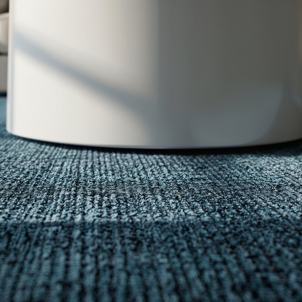 Teppich Kurzflor Unicolor Chenille Baumwolle Innen_Blau_Läufer_