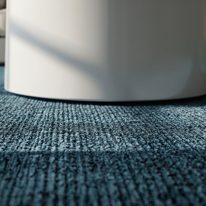 Teppich Kurzflor Unicolor Chenille Baumwolle Innen_Blau_Läufer_