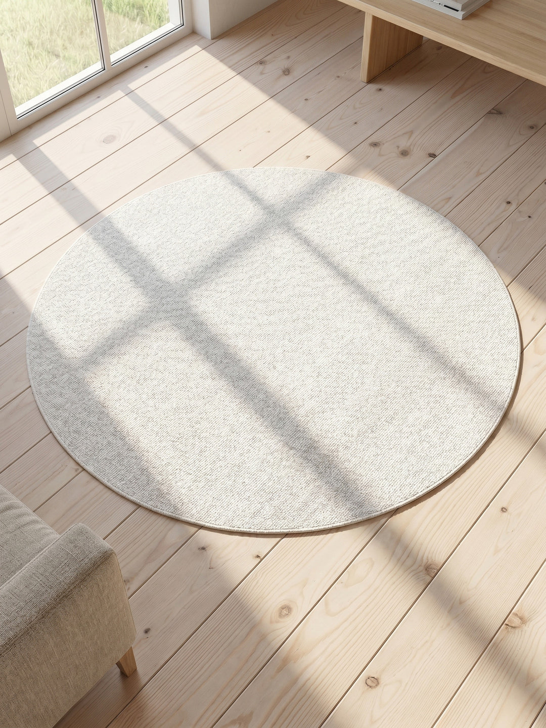 Teppich Cream rund Muster Draufsicht_