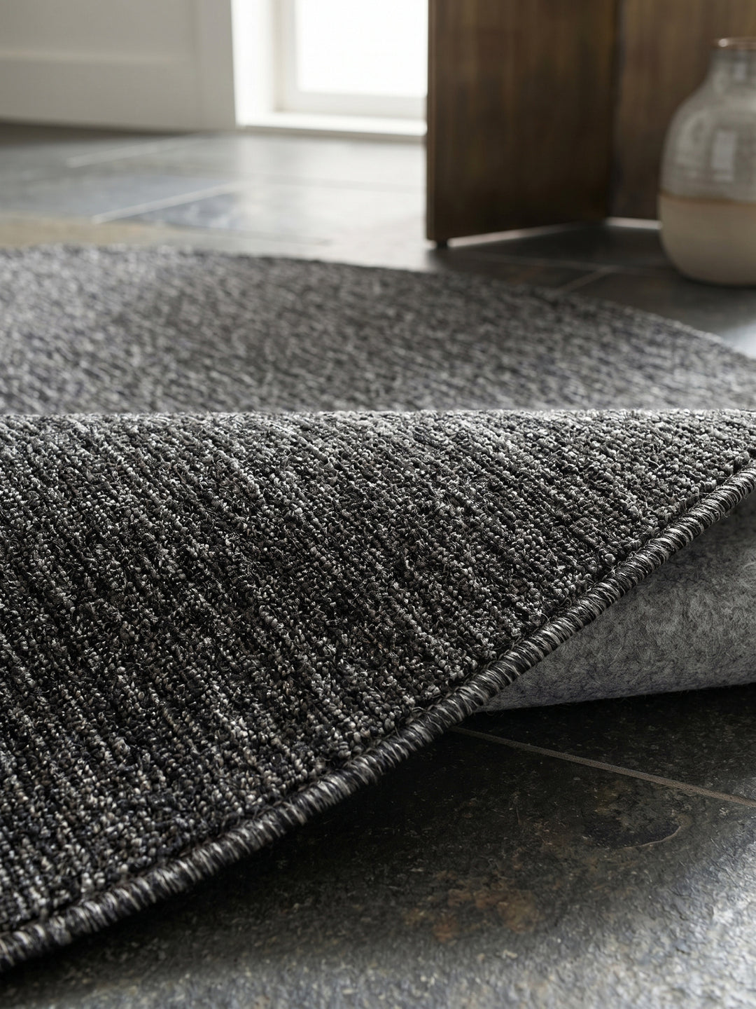 Teppich Anthrazit rund Wohnaccessoire Deko_