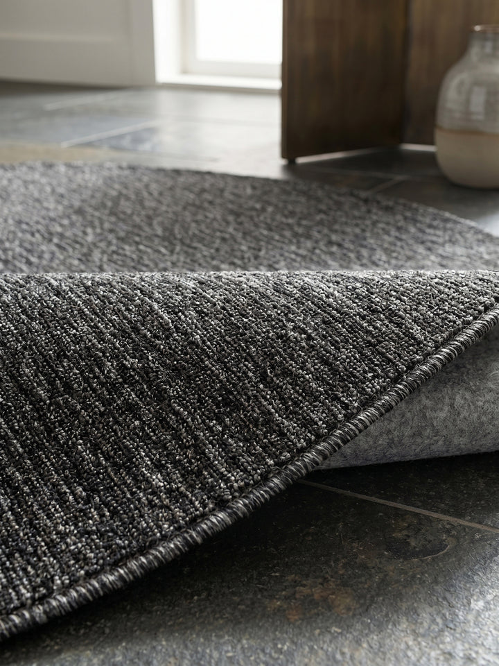 Teppich Anthrazit rund Wohnaccessoire Deko_