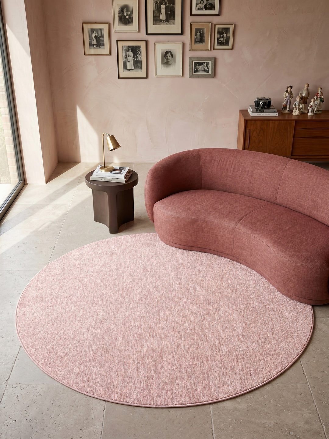 Teppich Rosa rund Wohnaccessoire Deko_