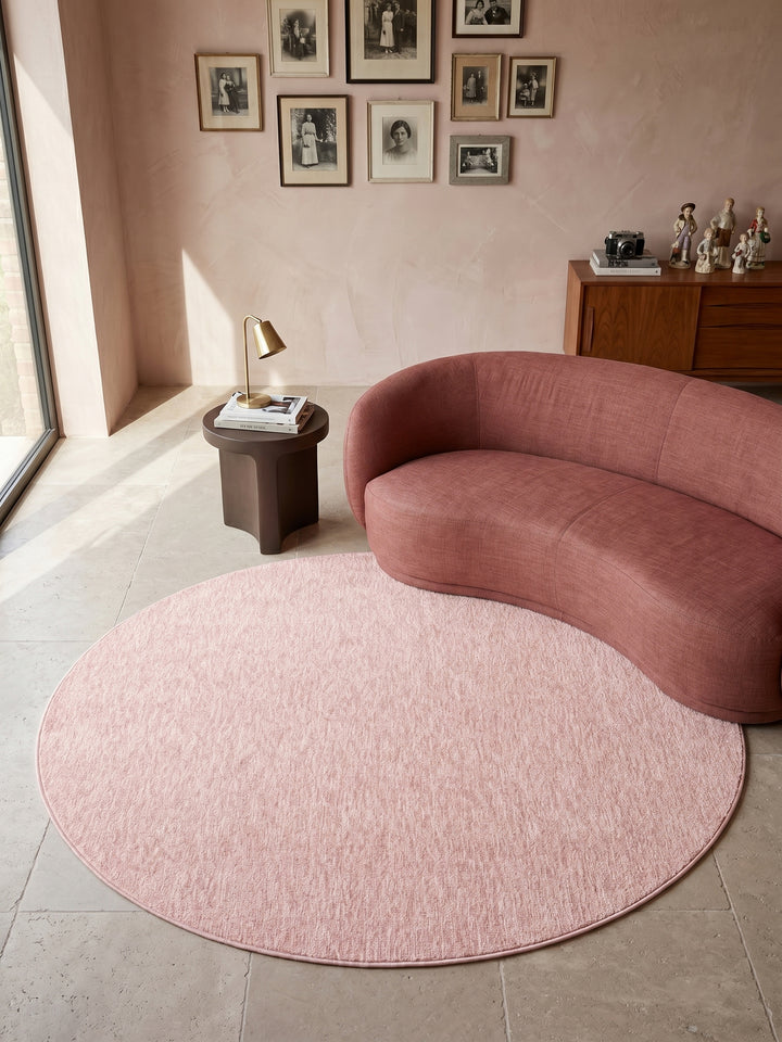 Teppich Rosa rund Wohnaccessoire Deko_