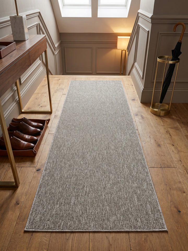 Teppich Beige Läufer Muster Draufsicht_