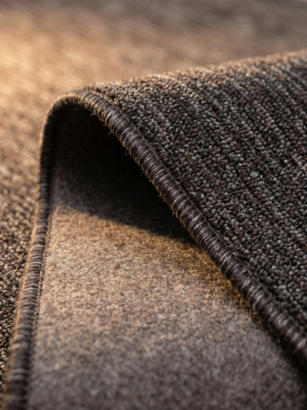 Teppich Brown Läufer Kante Rückseite_