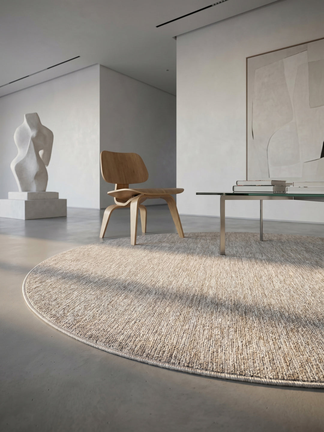 Teppich Beige rund Textur Nahaufnahme Detail_