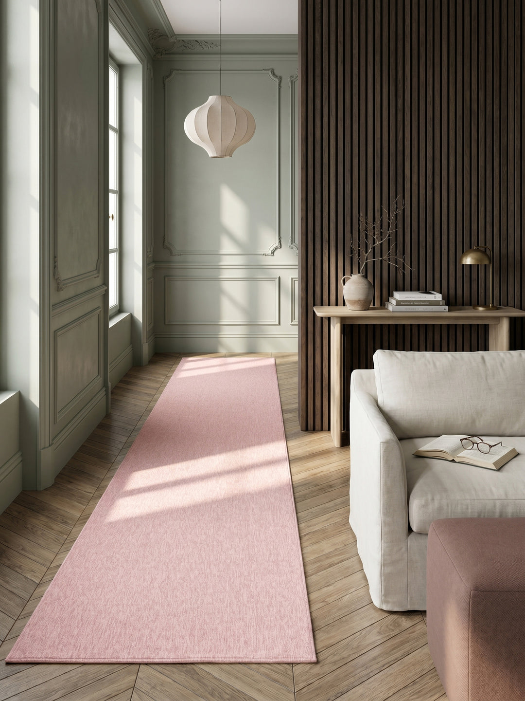Teppich Rosa Läufer im Wohnzimmer Einrichtungsidee_