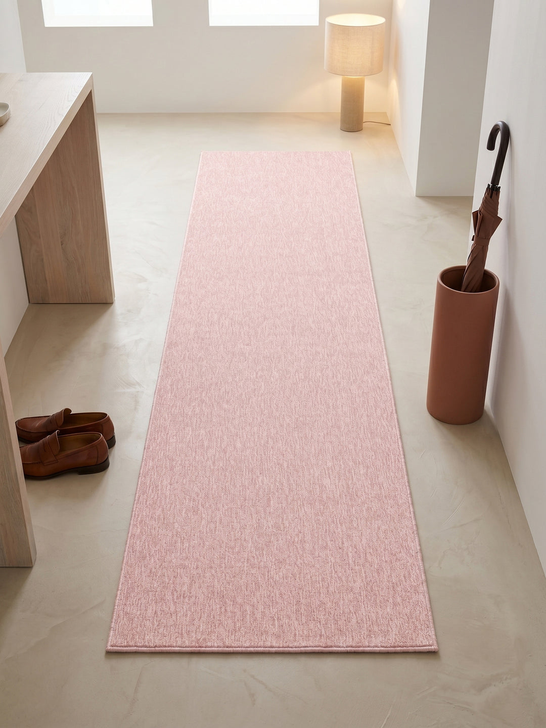 Teppich Rosa Läufer Muster Draufsicht_