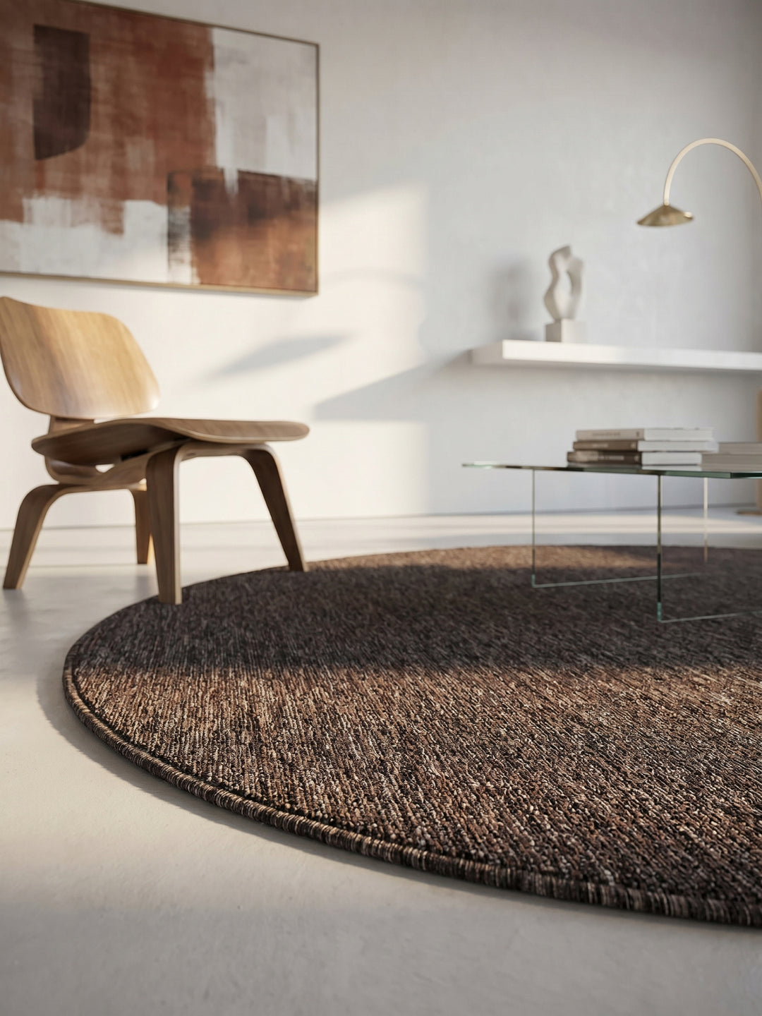 Teppich Brown rund Textur Nahaufnahme Detail_