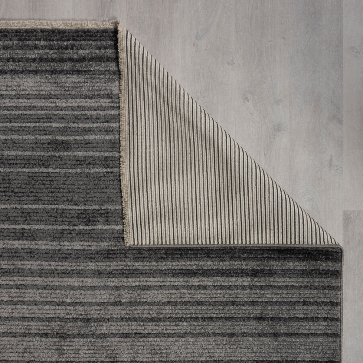 Teppich Modern Gestreift - Kurzflor mit Boho-Quasten Läufer
