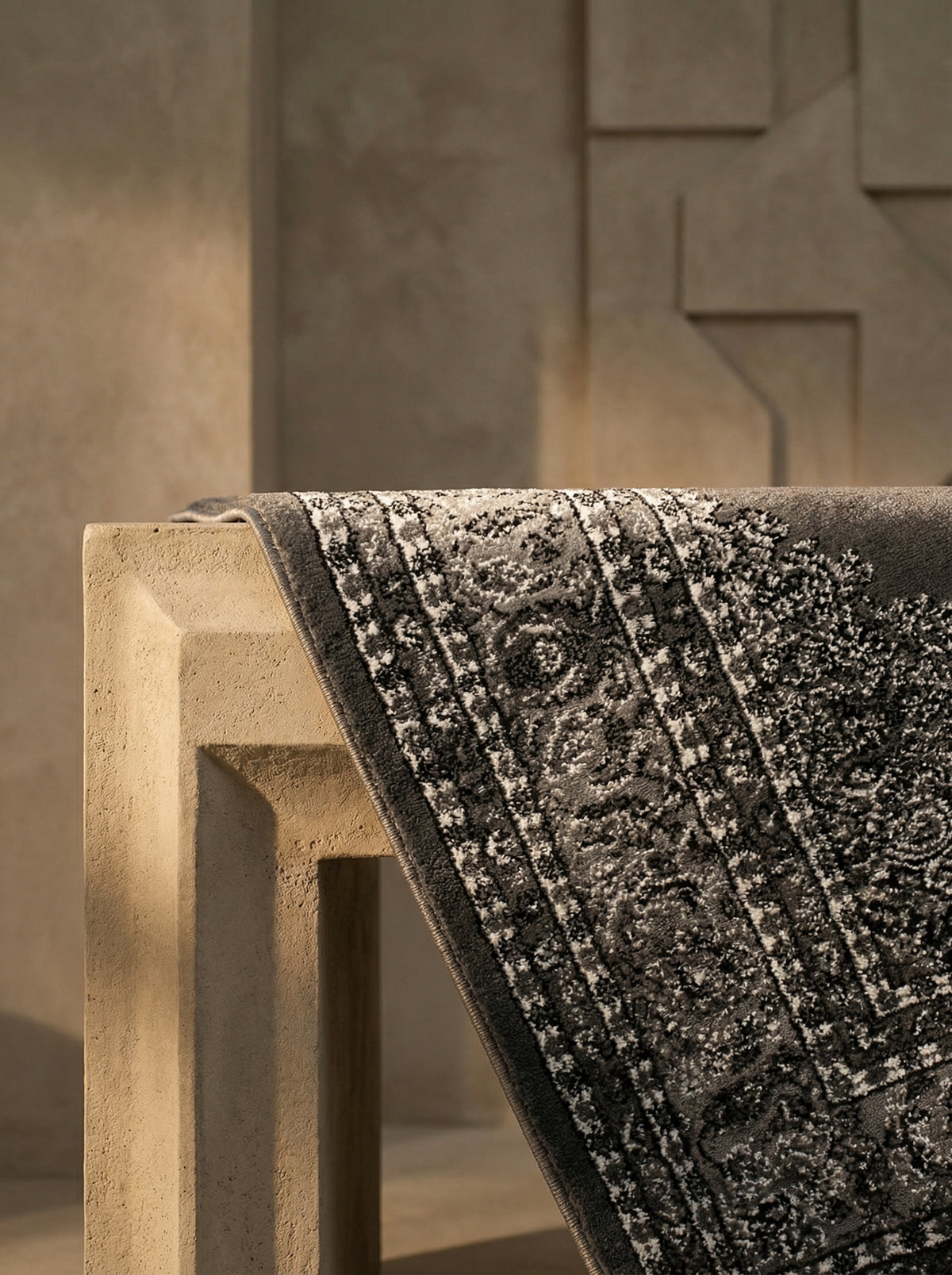 Teppich Orient Kurzflor Medaillon Polypropylen Wohnzimmer_Läufer_