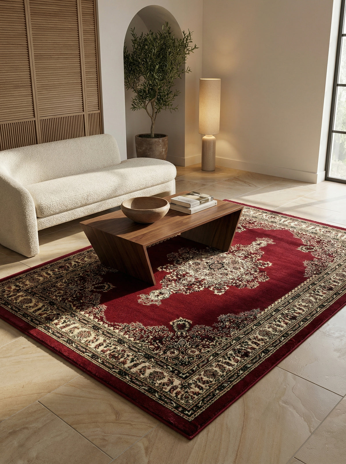 Kurzflor Teppich Orient Medaillon Waschbar Wohnzimmer – Kadima Design