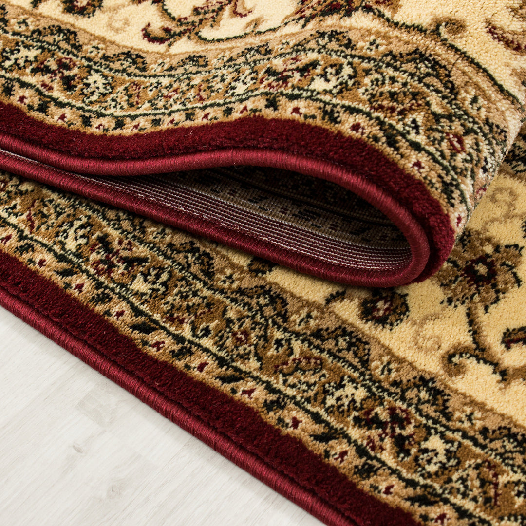 Teppich Orient Kurzflor klassisch Polypropylen Wohnzimmer_Rot_Läufer_