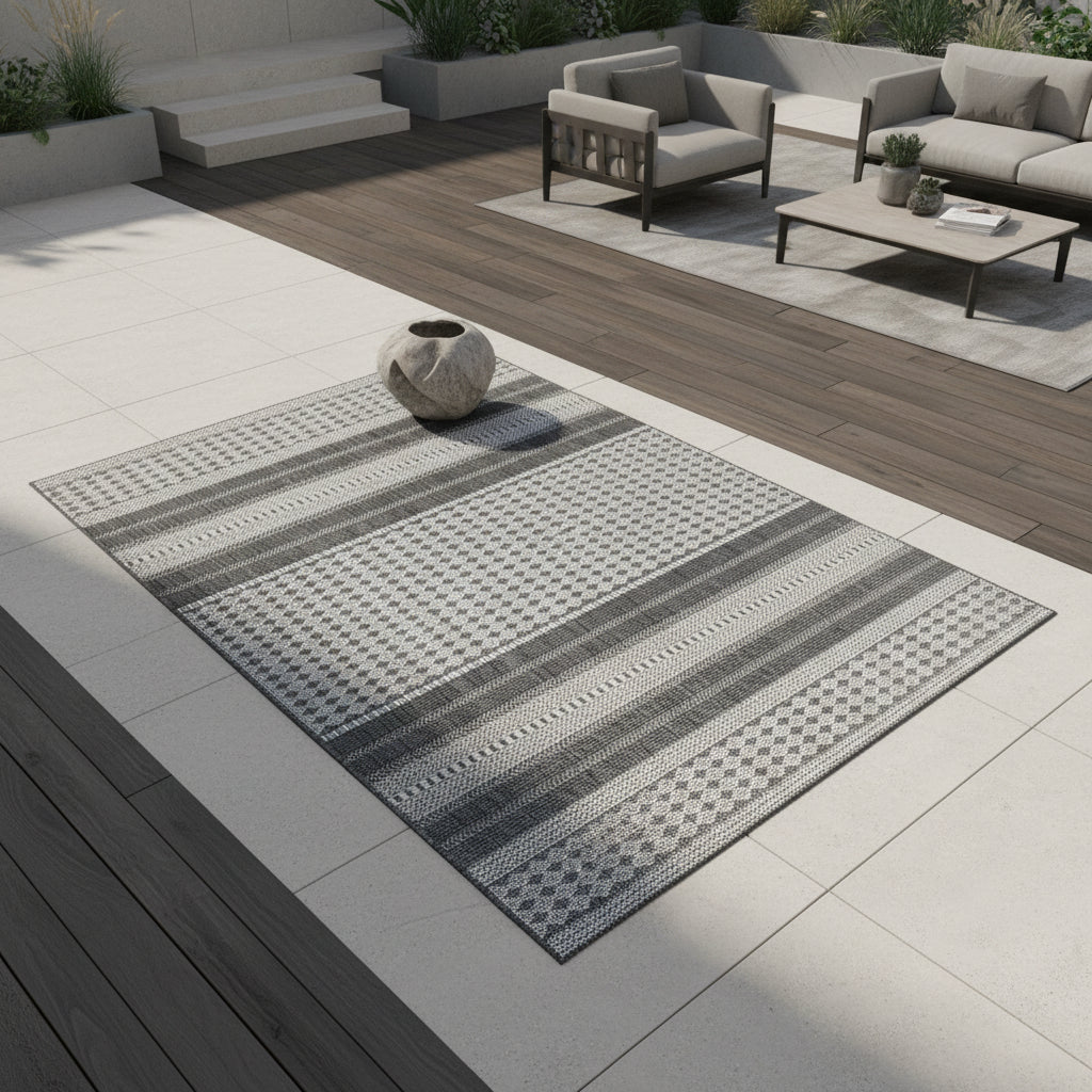 Outdoor-Teppich Antik-Optik – Waschbar & Wetterfest für Balkon & Terrasse – Ansicht 2