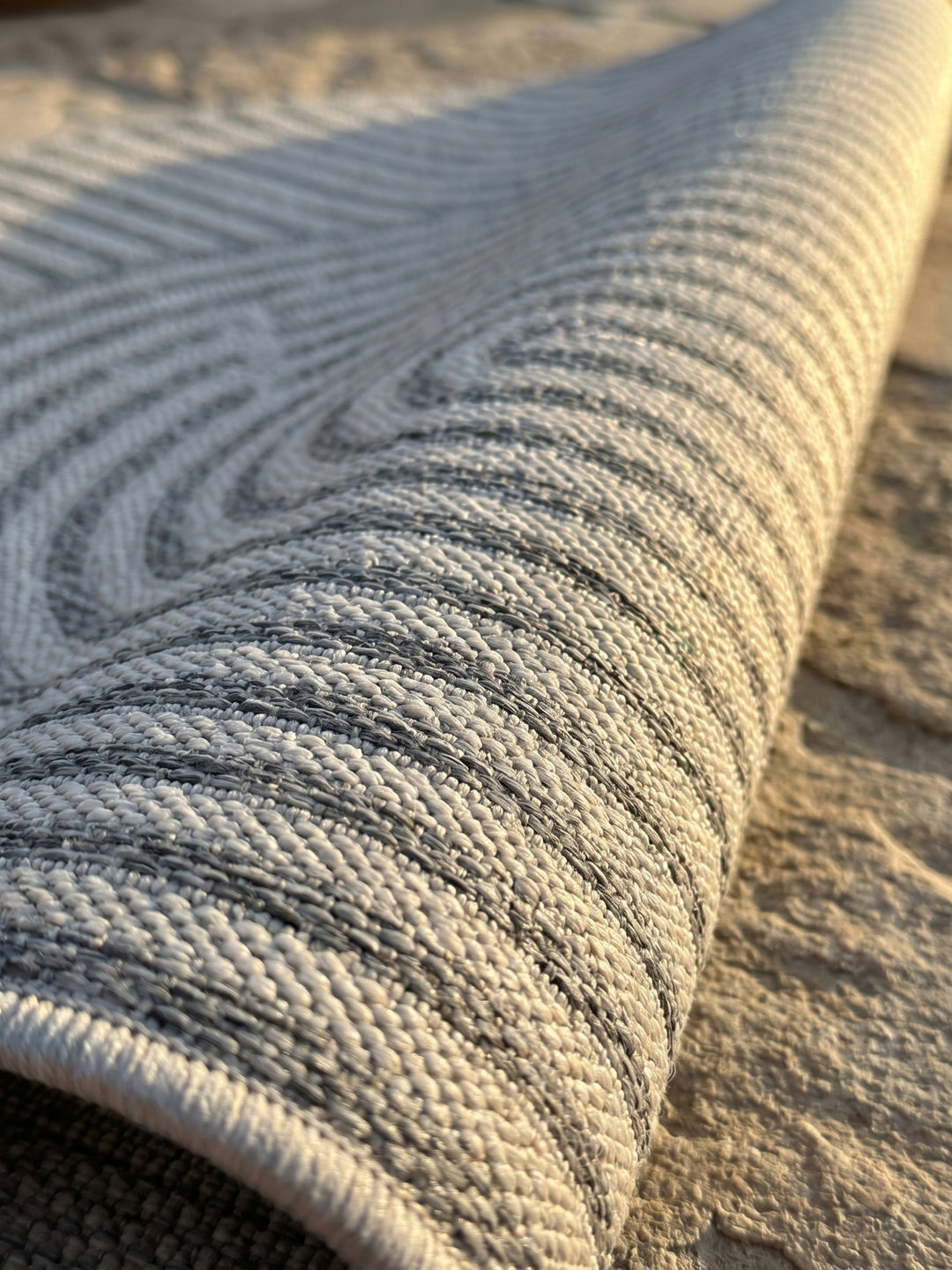 Teppich Grau Florprofil seitlich_
