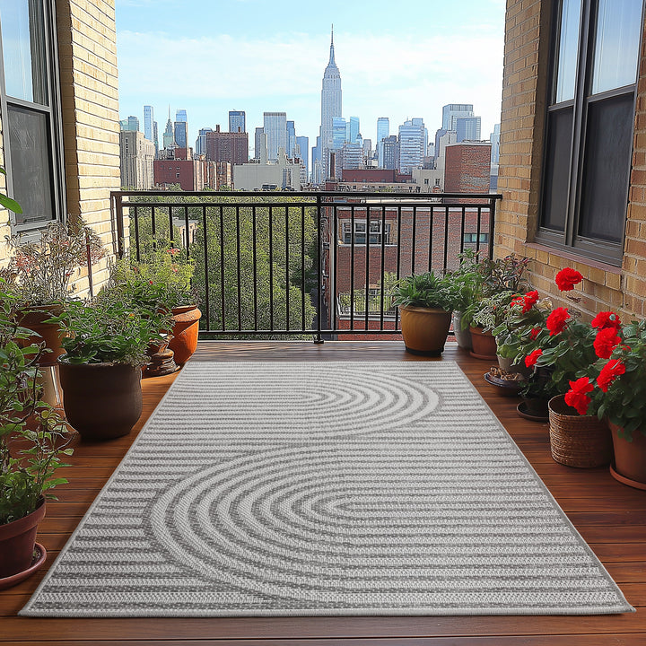 Teppich Outdoor Flachgewebe Boho Muster Polypropylen Balkon_Rechteckig_