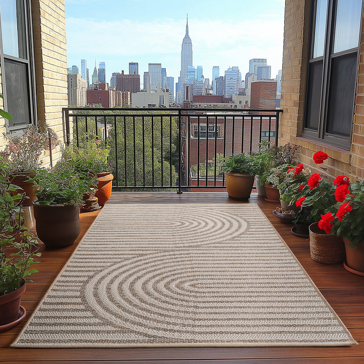 Teppich Outdoor Flachgewebe Boho Muster Polypropylen Balkon_Rechteckig_