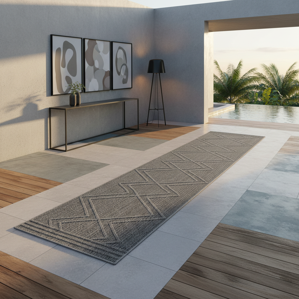 Teppich Outdoor Flachgewebe Boho-Muster Polypropylen Küche_Läufer_