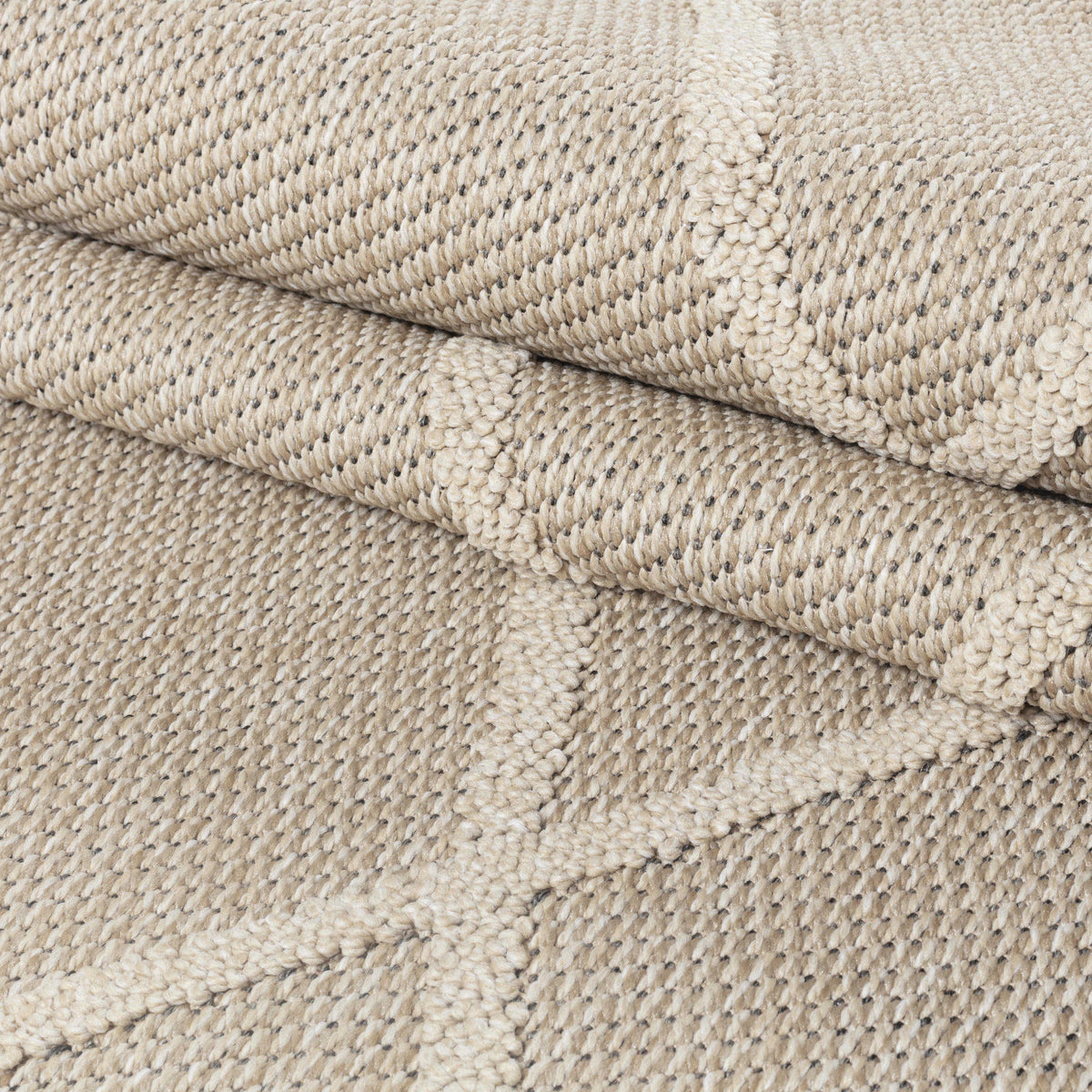 Outdoor-Teppich Rauten-Linien – Waschbar | Minimaler Boho-Stil für Terrasse – Ansicht 14