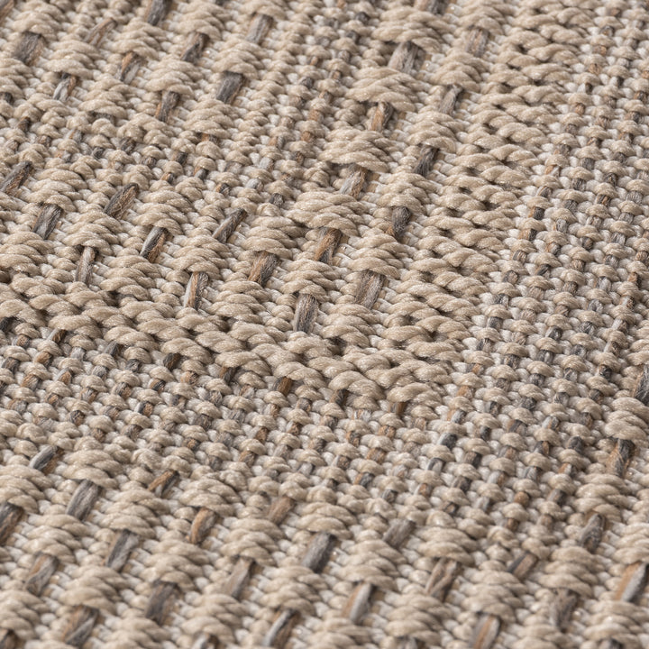 Teppich Beige BordÃ¼re rund Polypropylen Designteppich Kollektion VENTOUX Wohnraum 160x160_