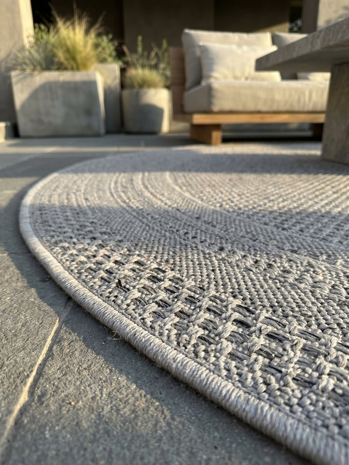 Teppich Grau rund Textur Nahaufnahme Detail_