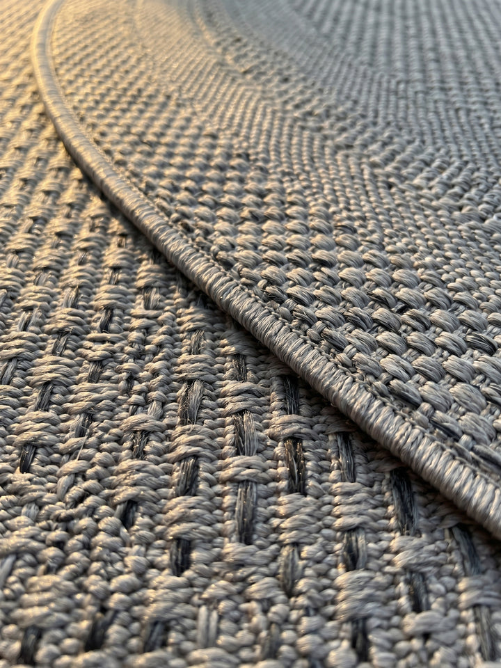 Teppich Grau rund Farbdetail Muster_
