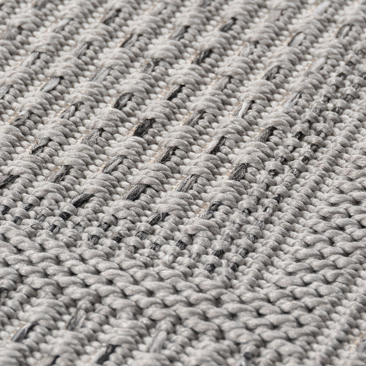 Teppich Grau BordÃ¼re rund Polypropylen Designteppich Kollektion VENTOUX Wohnraum 160x160_