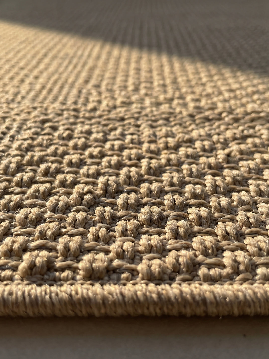 Teppich Beige rund Florhöhe Profil_