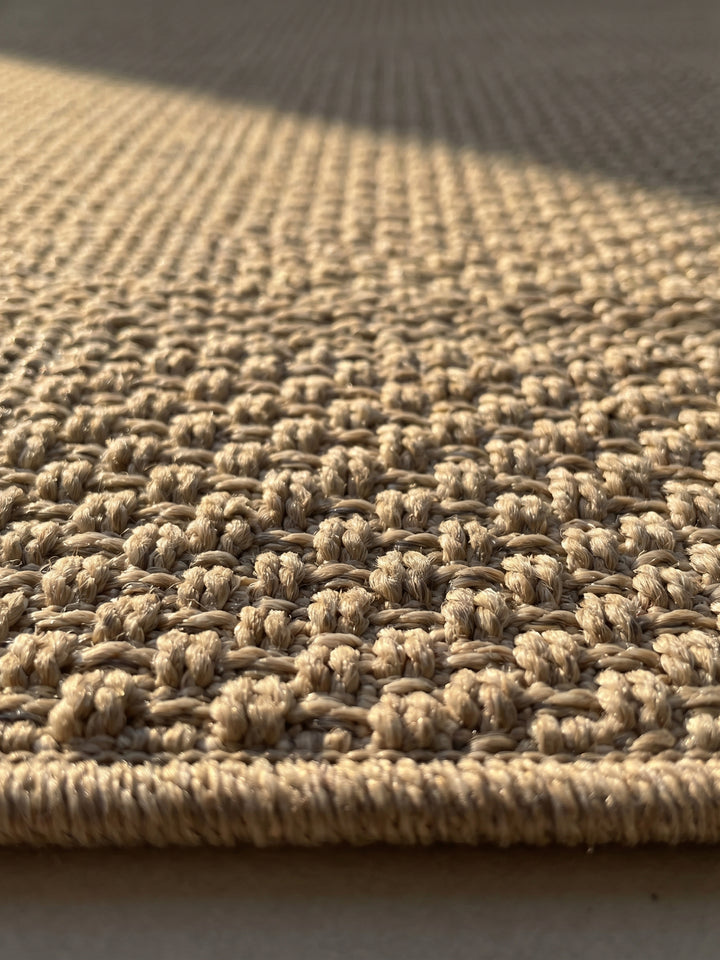 Teppich Beige rund Florhöhe Profil_