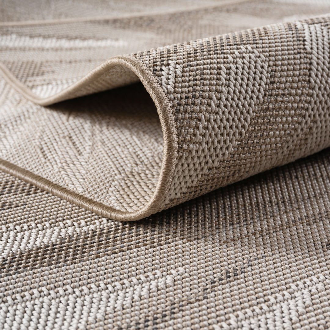 Teppich Beige Ethno rund Polypropylen Raumgestaltung Inneneinrichtung Ethno VENTOUX 160x160_