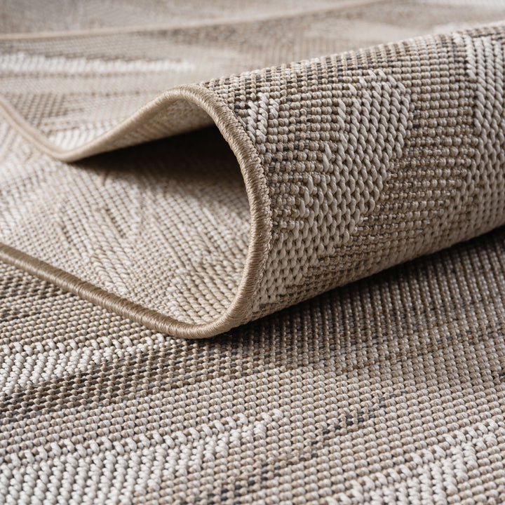 Teppich Beige Ethno rund Polypropylen Raumgestaltung Inneneinrichtung Ethno VENTOUX 160x160_