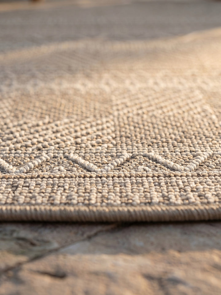 Teppich Beige rund Florhöhe Profil_