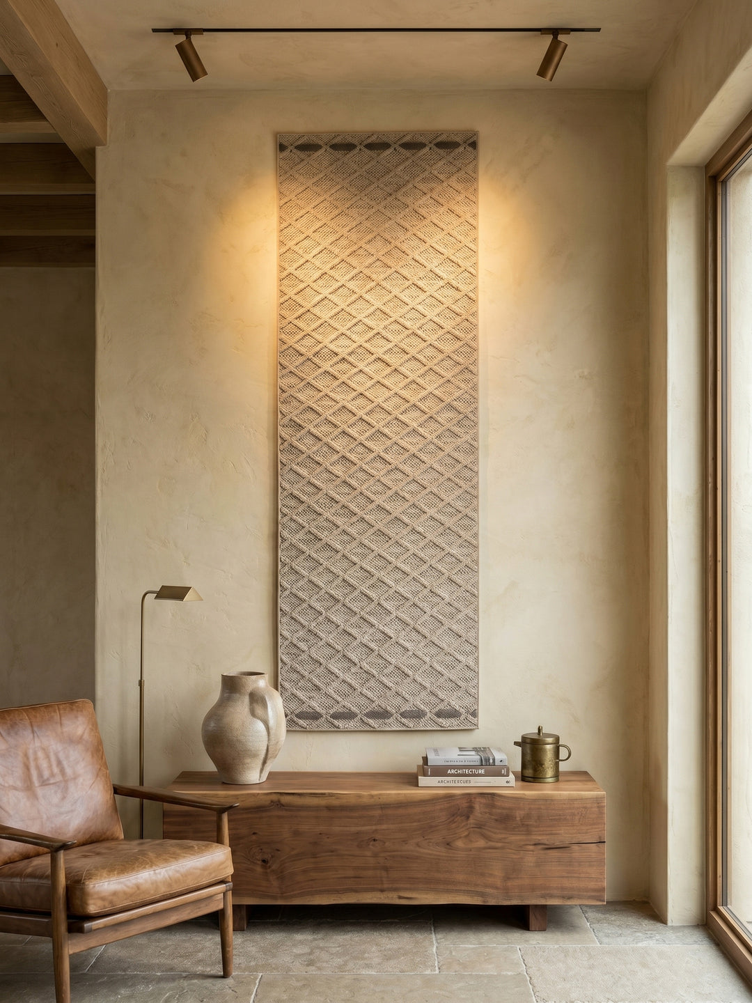 Teppich Beige Läufer Wandteppich Wanddeko_