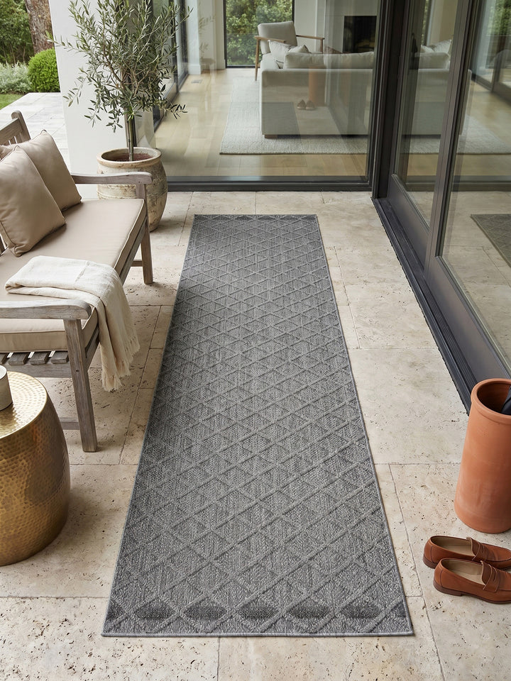 Teppich Grey Läufer Muster Draufsicht_