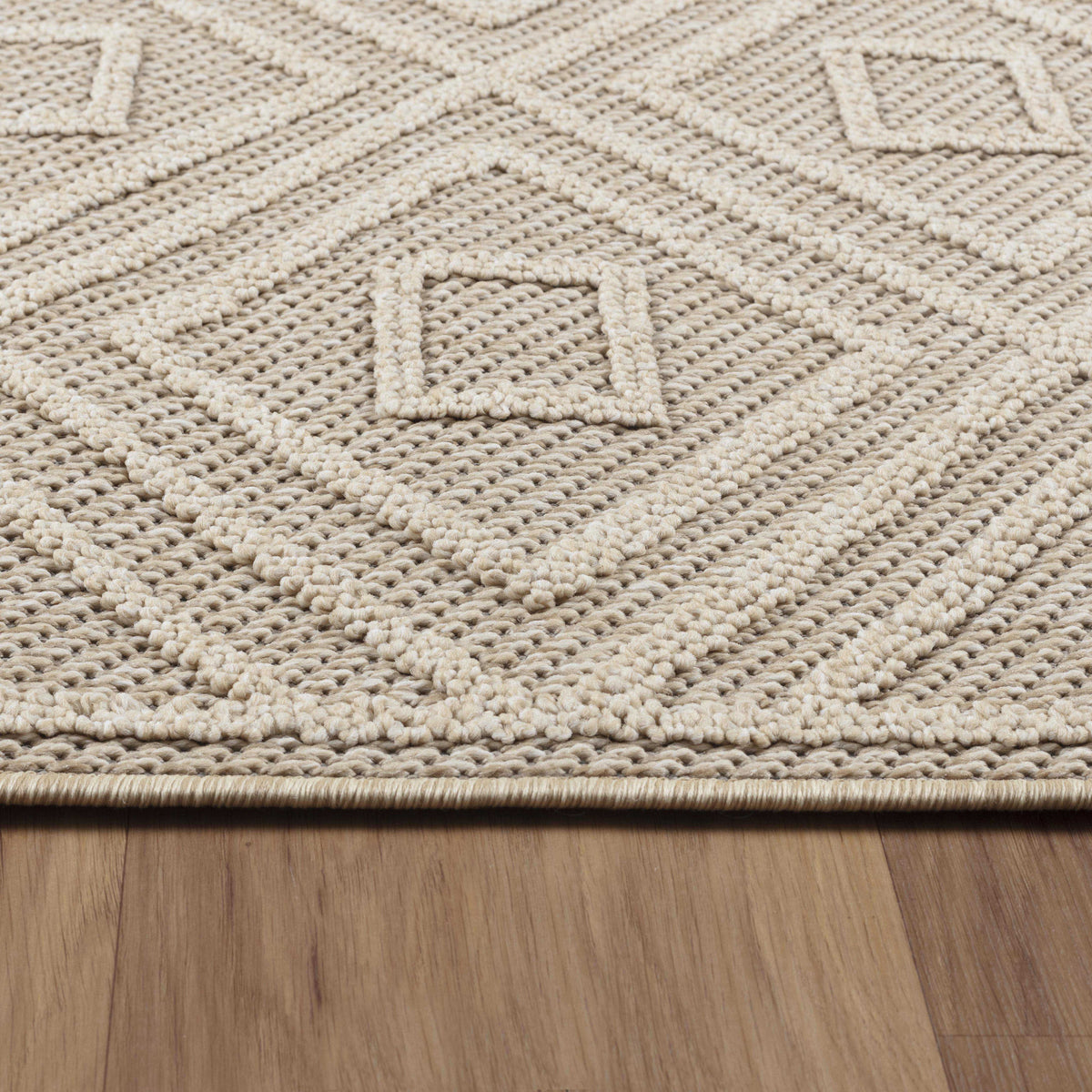 Outdoor-Teppich Ornamentale Rauten – Waschbar, Wetterfest & Dekorativ für Balkon – Ansicht 4