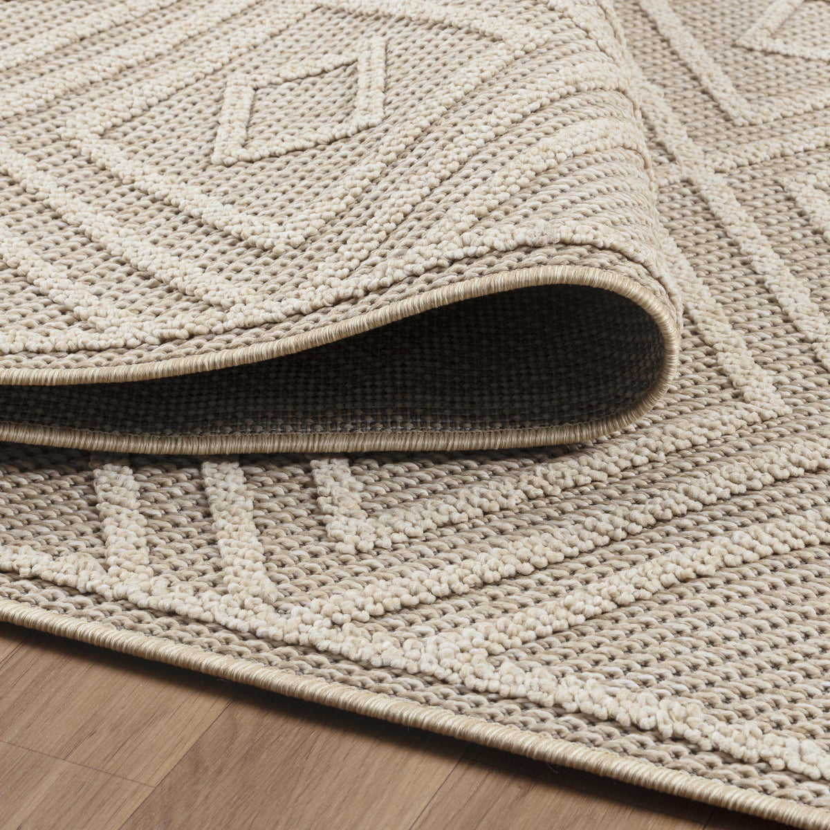Outdoor-Teppich Ornamentale Rauten – Waschbar, Wetterfest & Dekorativ für Balkon – Ansicht 5