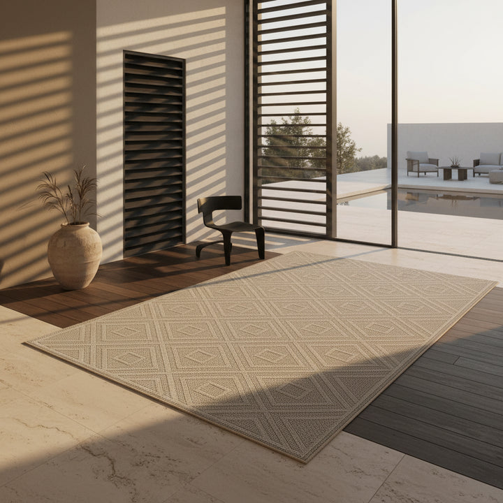 Teppich Outdoor Flachgewebe Rauten-Muster Polypropylen Balkon_Läufer_