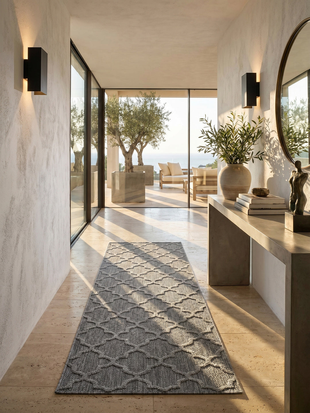 Teppich Grey Läufer im Wohnzimmer Einrichtungsidee_