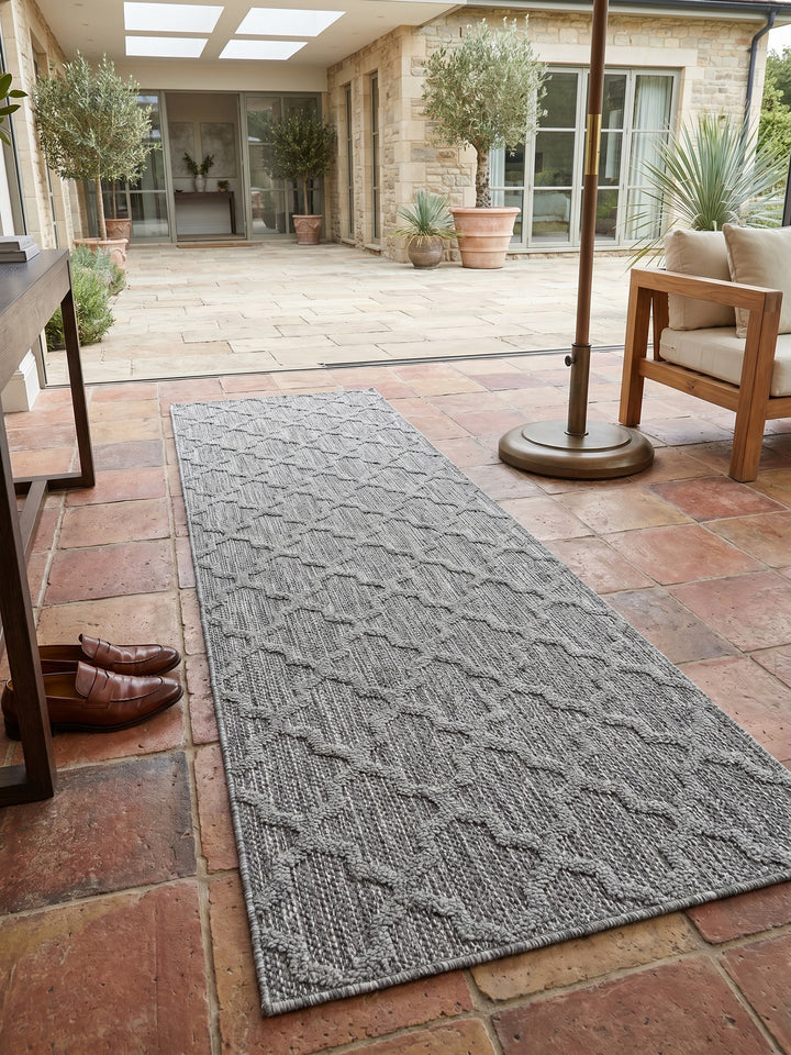 Teppich Grey Läufer Muster Draufsicht_