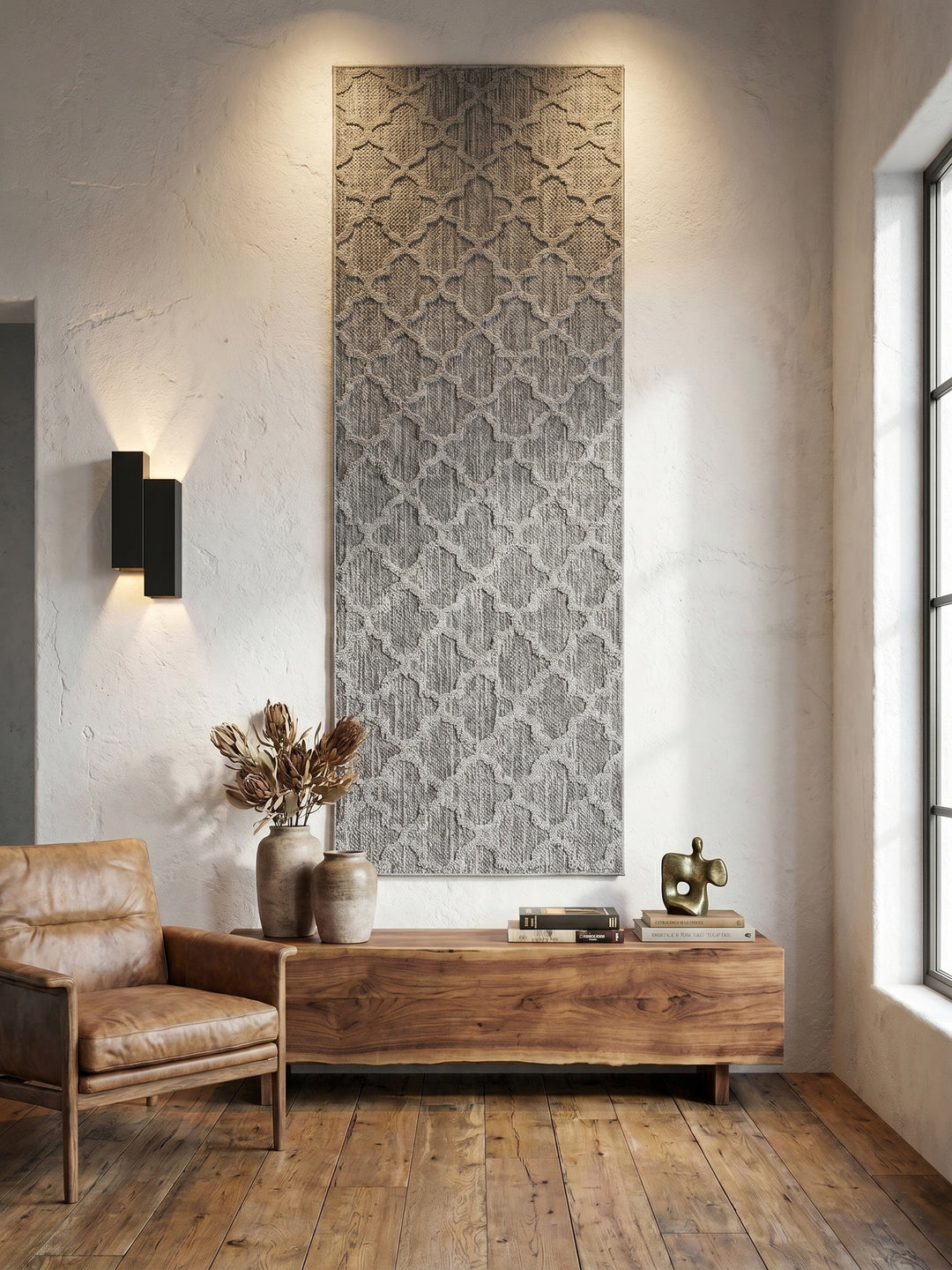 Teppich Grey Läufer Wandteppich Wanddeko_