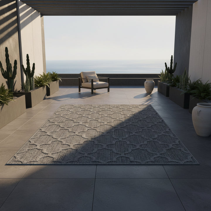 Teppich Outdoor Flachgewebe Skandi-Muster Polypropylen Balkon_Läufer_