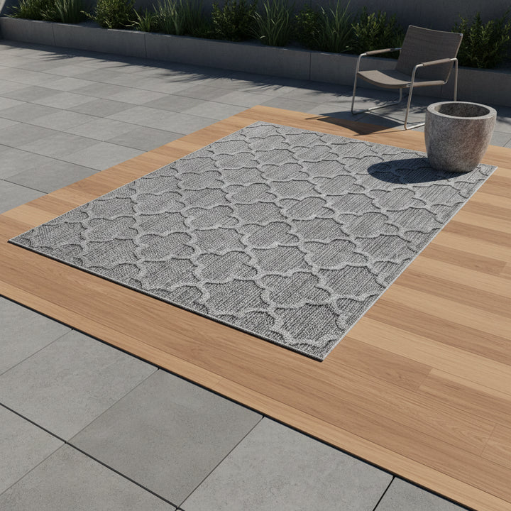 Teppich Outdoor Flachgewebe Skandi-Muster Polypropylen Balkon_Läufer_