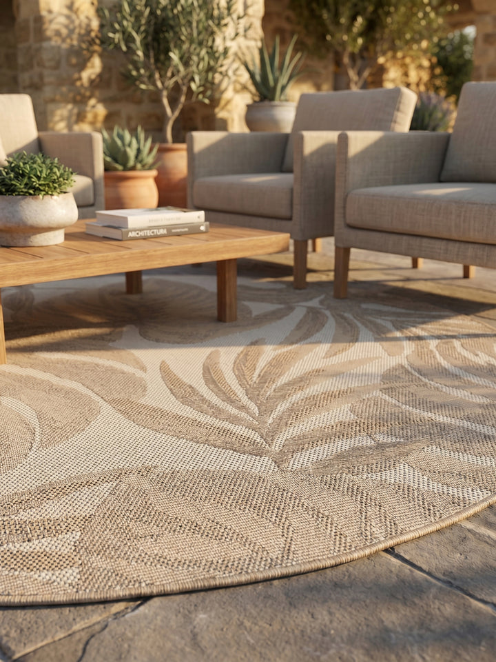 Teppich Beige rund Textur Nahaufnahme Detail_