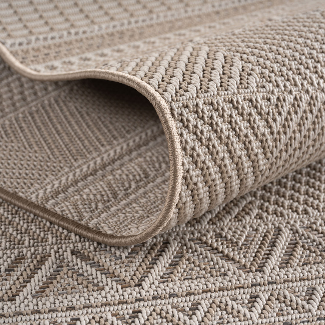 Teppich Beige Tropisch rund Polypropylen Raumgestaltung Inneneinrichtung Tropisch VENTOUX 160x160_