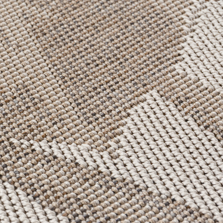 Teppich Beige Tropisch rund Polypropylen Designteppich Kollektion VENTOUX Wohnraum 160x160_