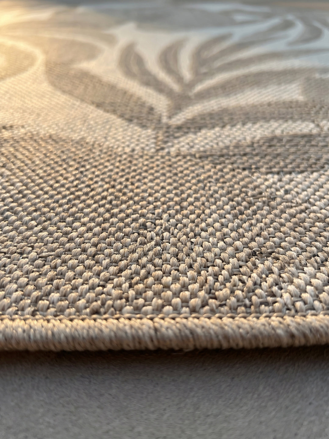 Teppich Beige rund Florhöhe Profil_