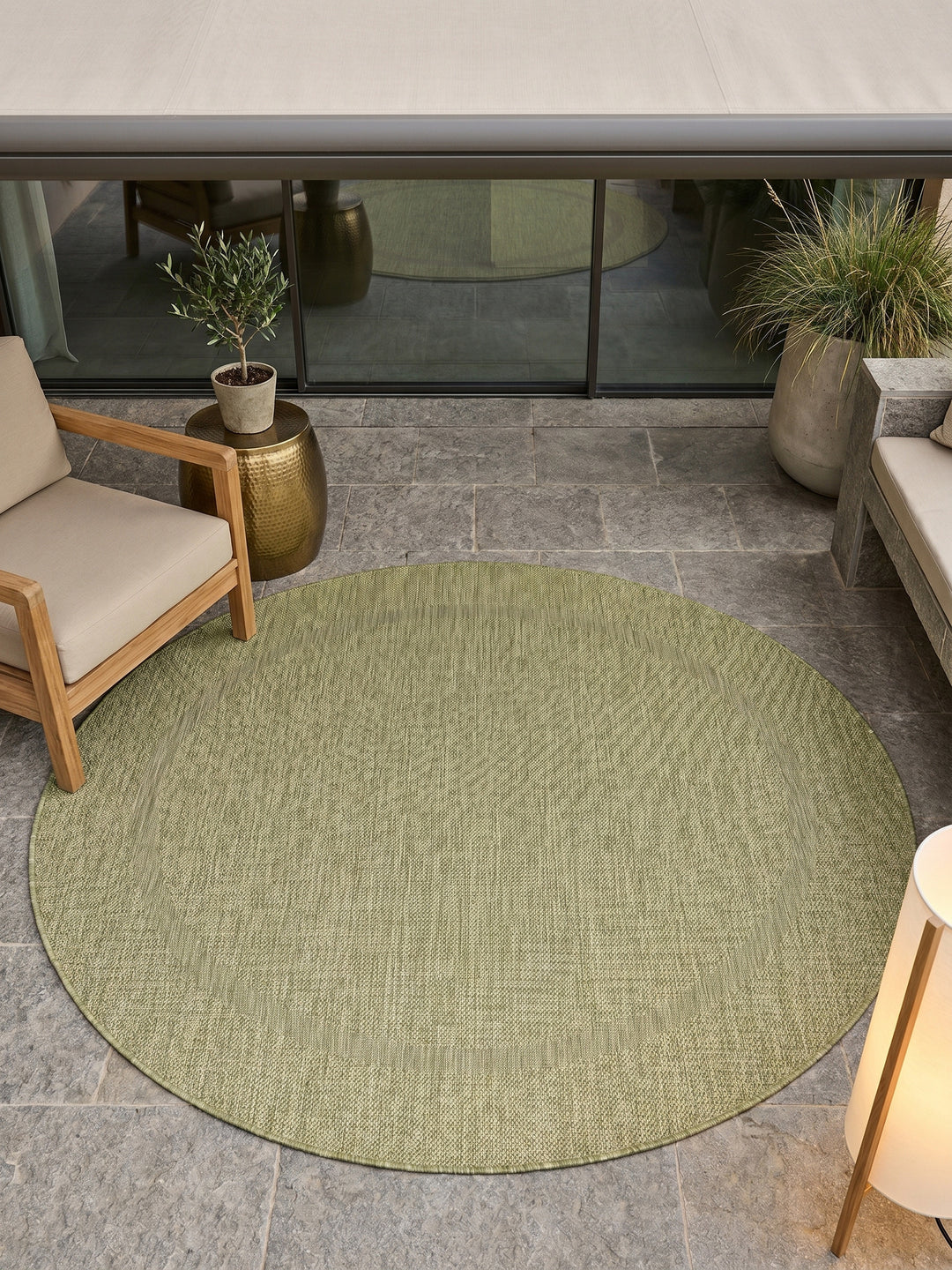 Teppich Green rund Muster Draufsicht_