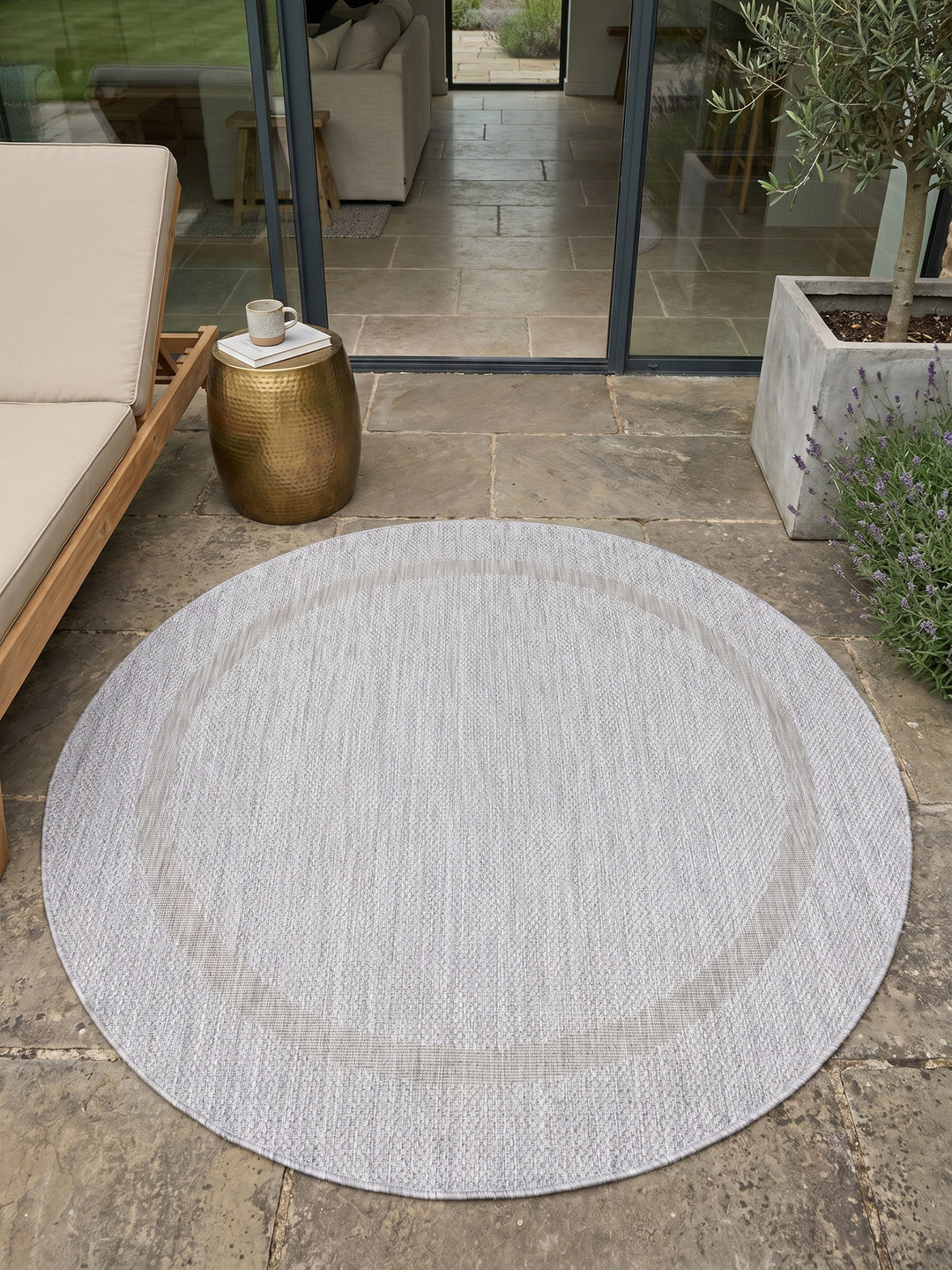 Teppich Silver rund Muster Draufsicht_