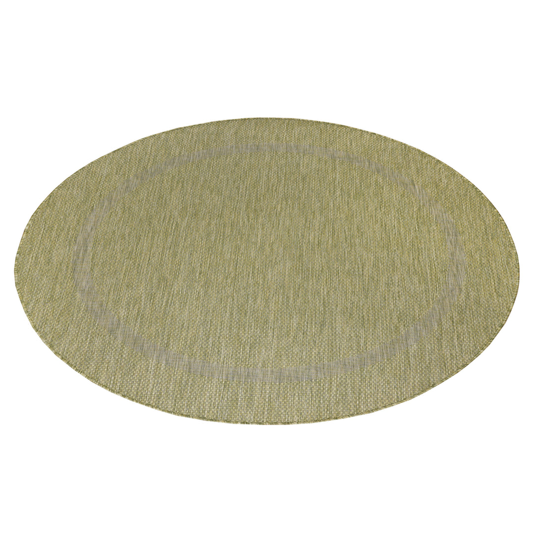 Teppich Outdoor Flachgewebe Uni-Design Polypropylen Balkon Grün Rund 120x120_Rund_